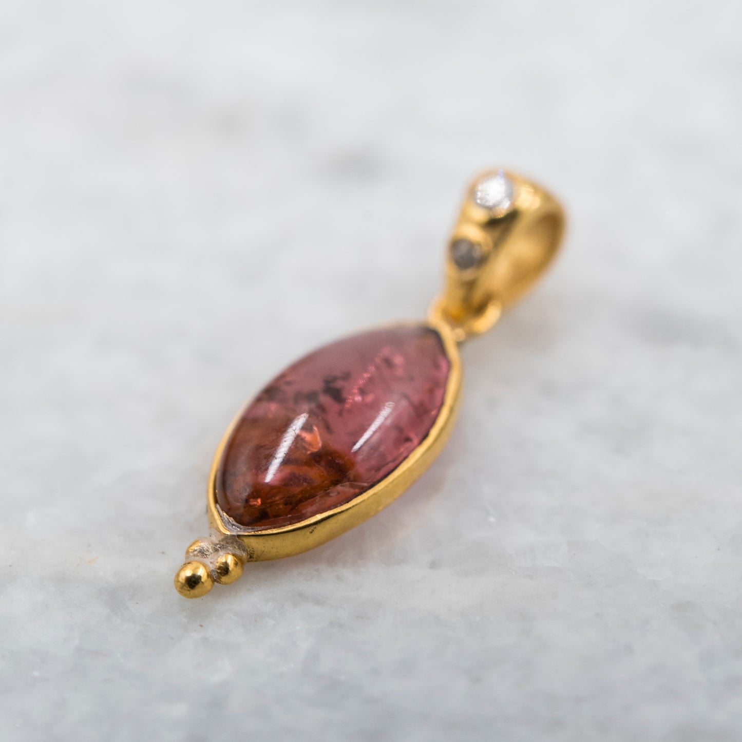 14 Karat Gold | Pink Tourmaline & Diamond Pendant Collection