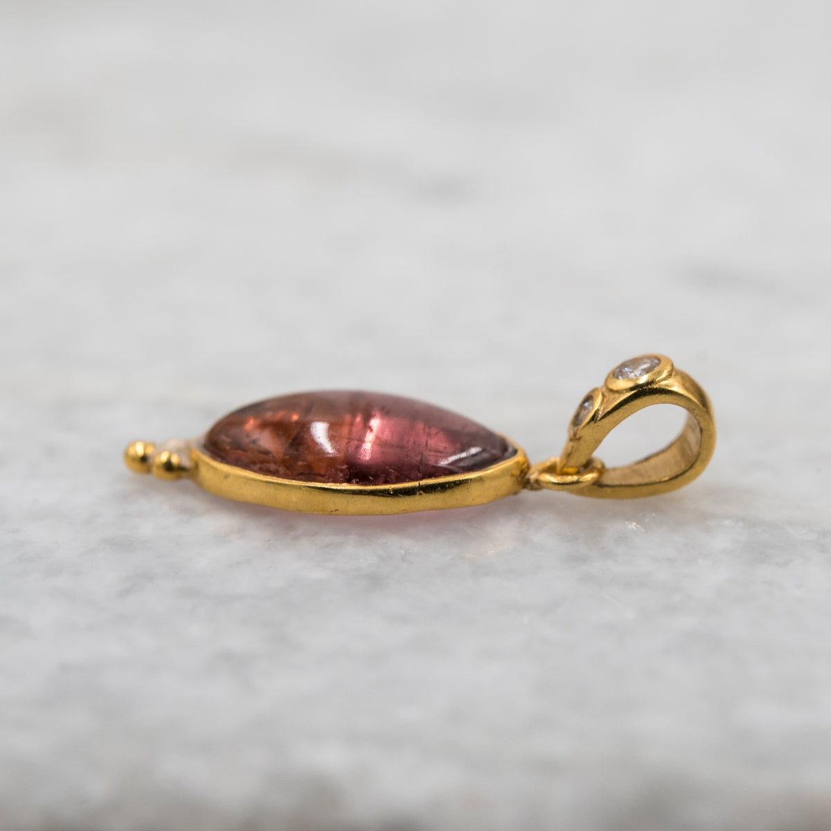 14 Karat Gold | Pink Tourmaline & Diamond Pendant Collection
