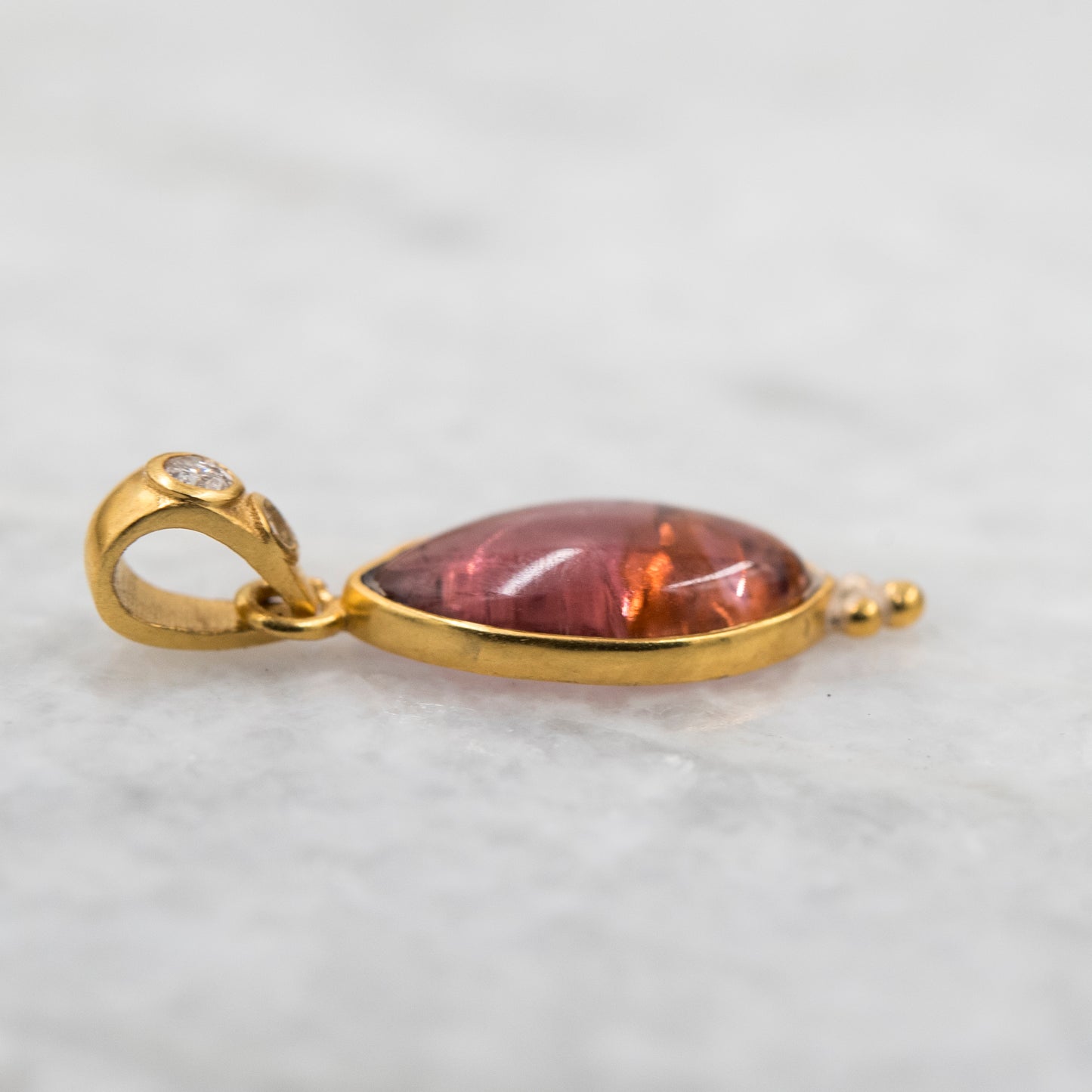 14 Karat Gold | Pink Tourmaline & Diamond Pendant Collection