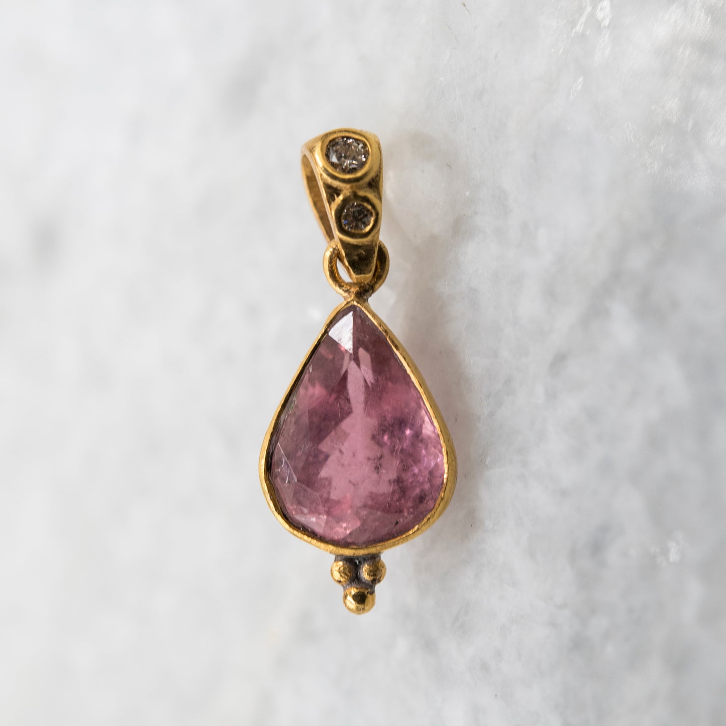 14 Karat Gold | Pink Tourmaline & Diamond Pendant Collection