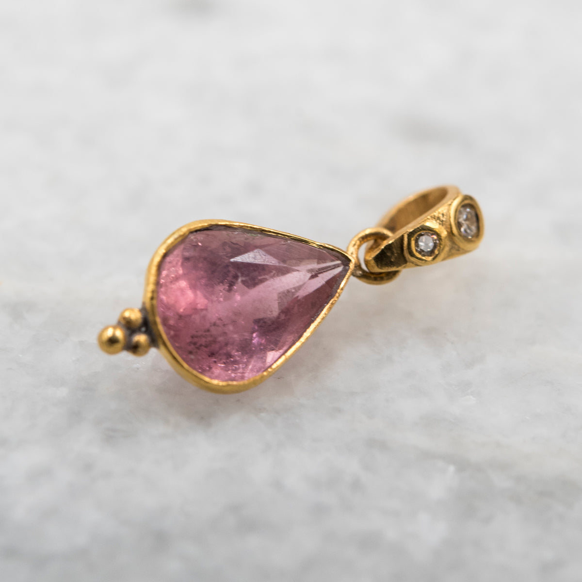14 Karat Gold | Pink Tourmaline & Diamond Pendant Collection