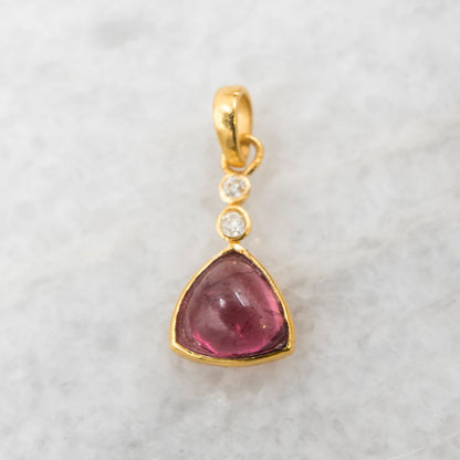 14 Karat Gold | Pink Tourmaline & Diamond Pendant Collection