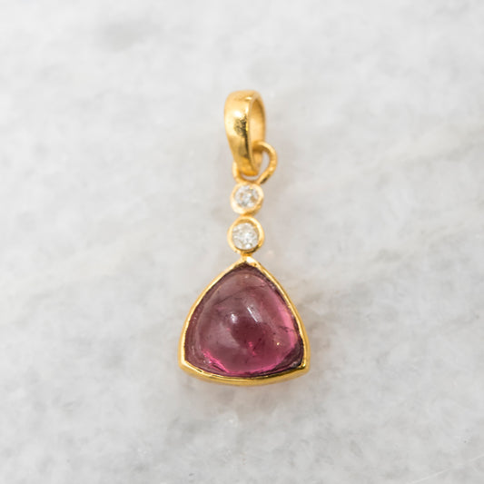 14 Karat Gold | Pink Tourmaline & Diamond Pendant Collection
