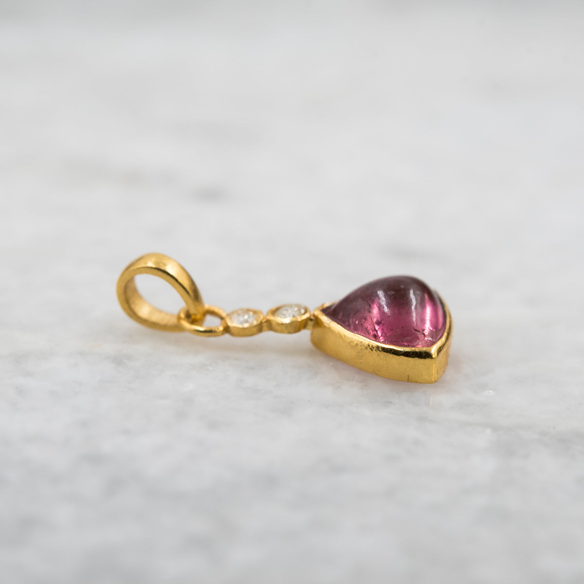 14 Karat Gold | Pink Tourmaline & Diamond Pendant Collection