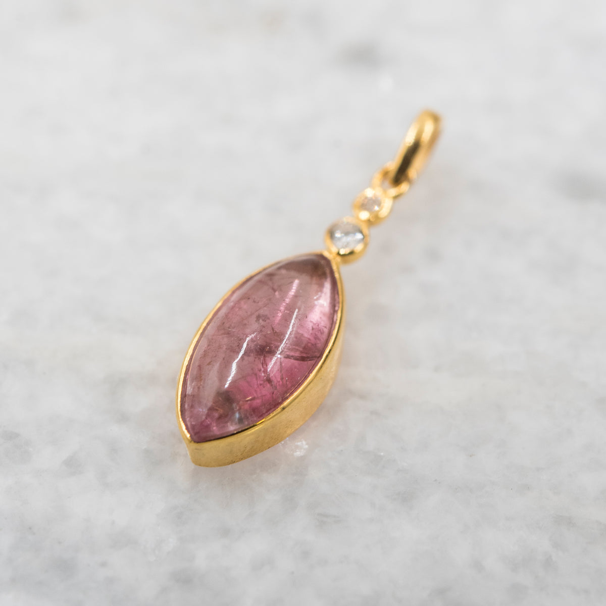 14 Karat Gold | Pink Tourmaline & Diamond Pendant Collection