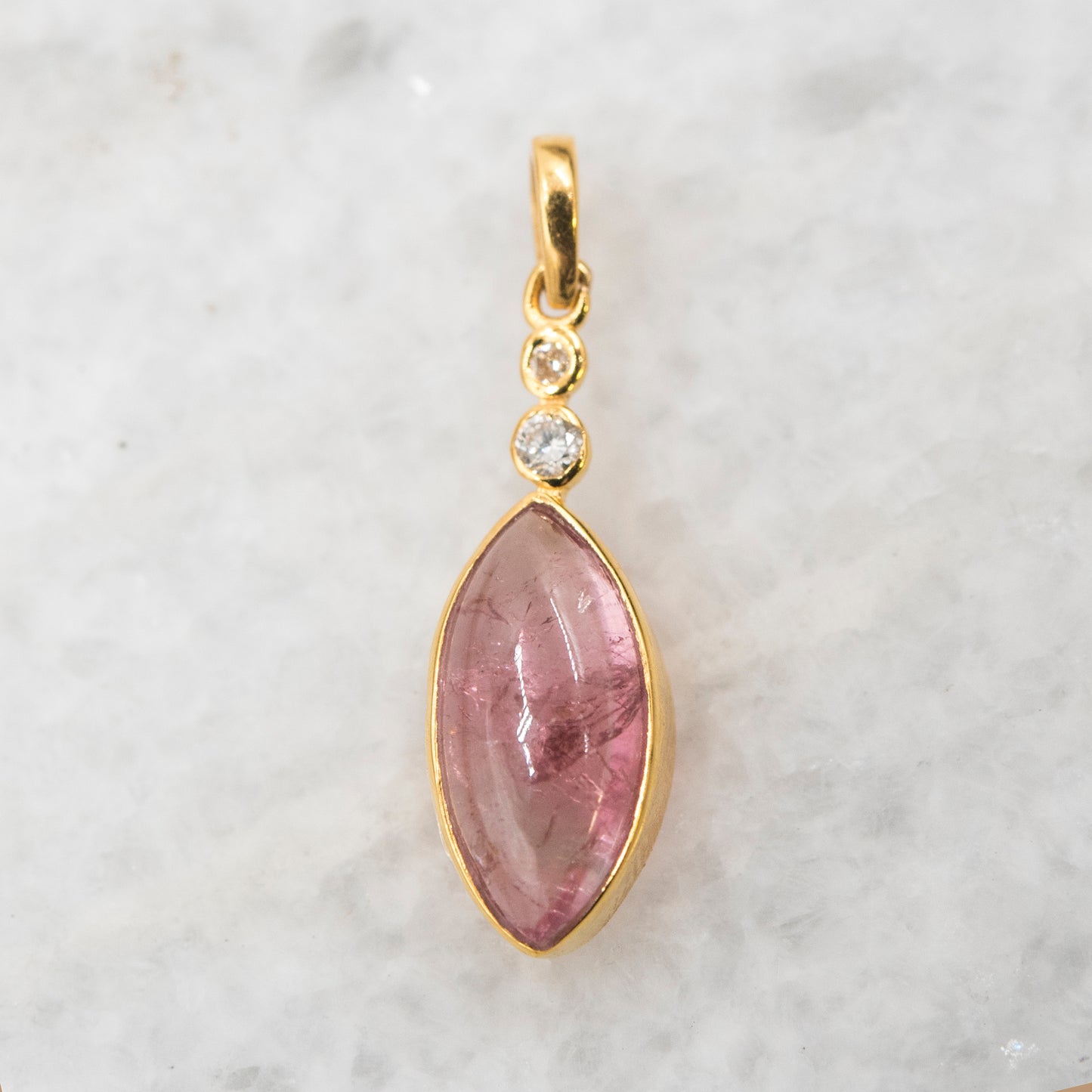 14 Karat Gold | Pink Tourmaline & Diamond Pendant Collection