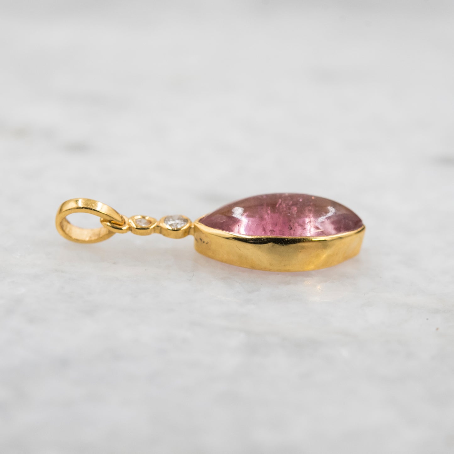 14 Karat Gold | Pink Tourmaline & Diamond Pendant Collection