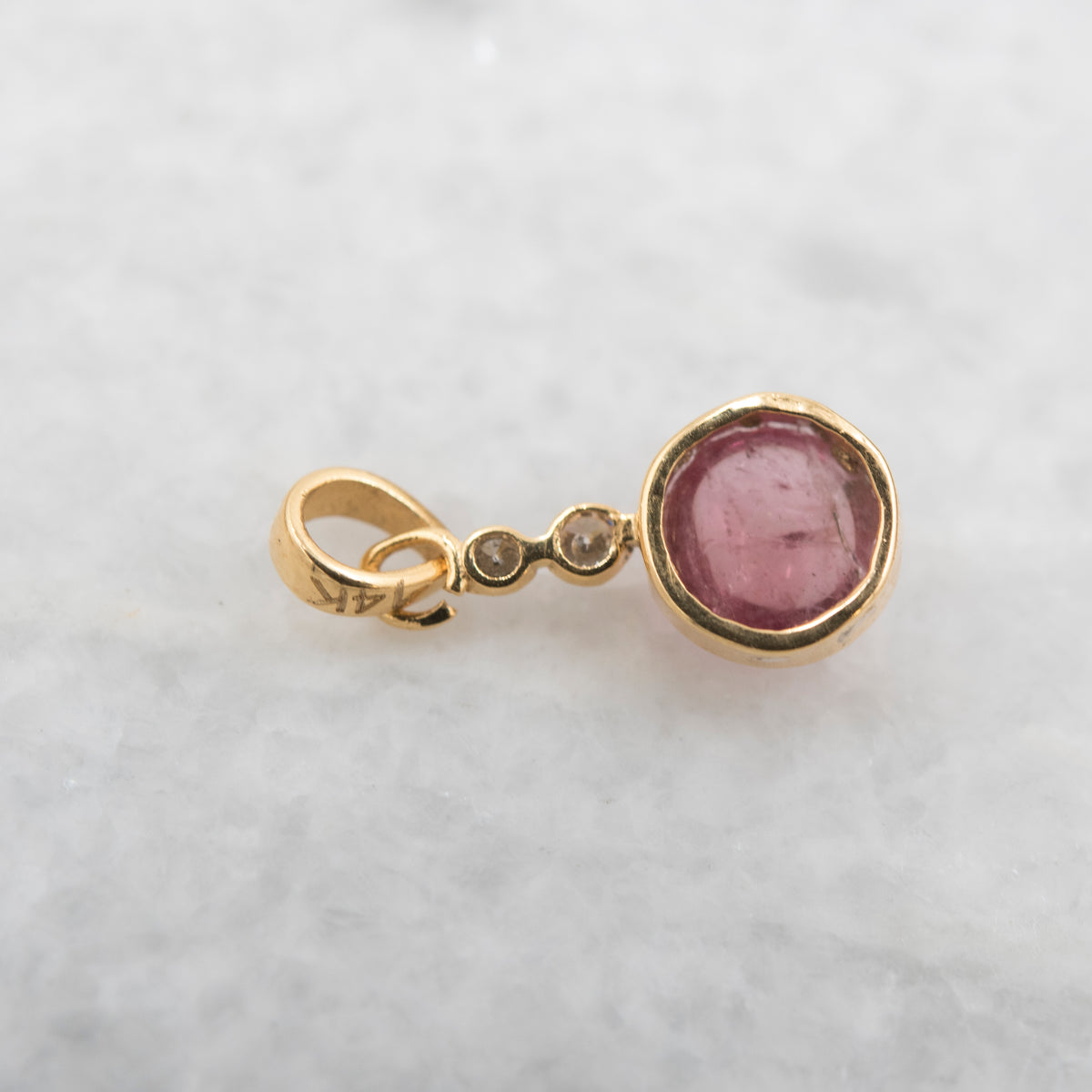 14 Karat Gold | Pink Tourmaline & Diamond Pendant Collection