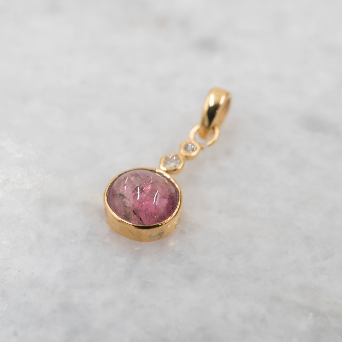 14 Karat Gold | Pink Tourmaline & Diamond Pendant Collection