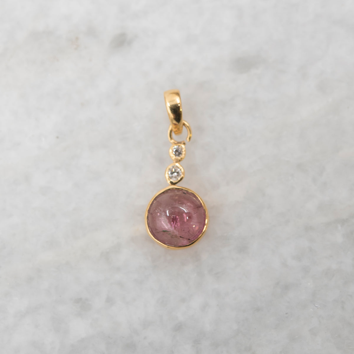 14 Karat Gold | Pink Tourmaline & Diamond Pendant Collection