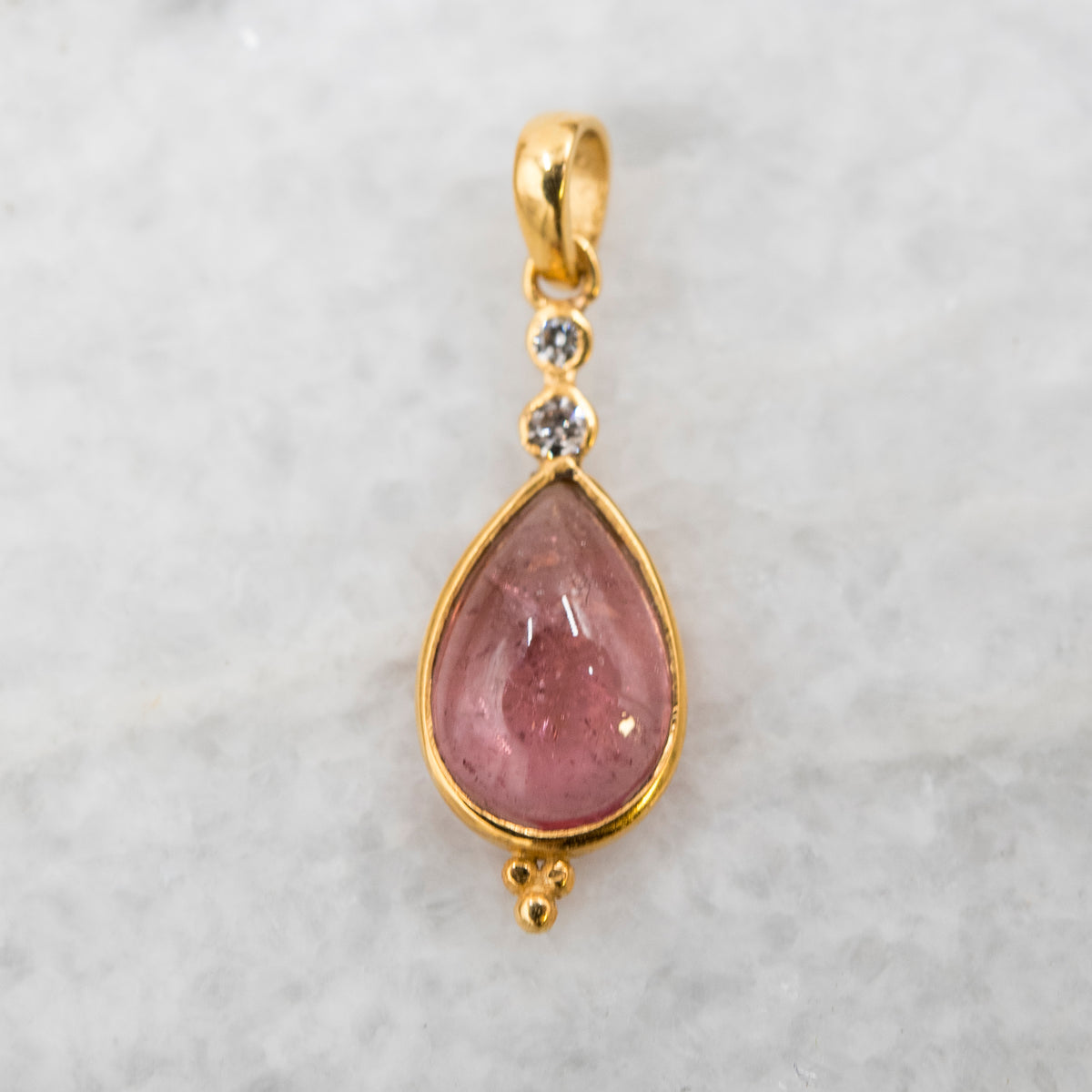 14 Karat Gold | Pink Tourmaline & Diamond Pendant Collection