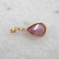 14 Karat Gold | Pink Tourmaline Teardrop  w/ Diamond Pendant