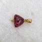 14 Karat Gold | Pink Tourmaline Trillion w/ Diamond Pendant