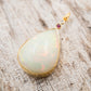 14 Karat Gold | XXL Ethiopian Opal Teardrop w/ Diamond & Ruby Pendant