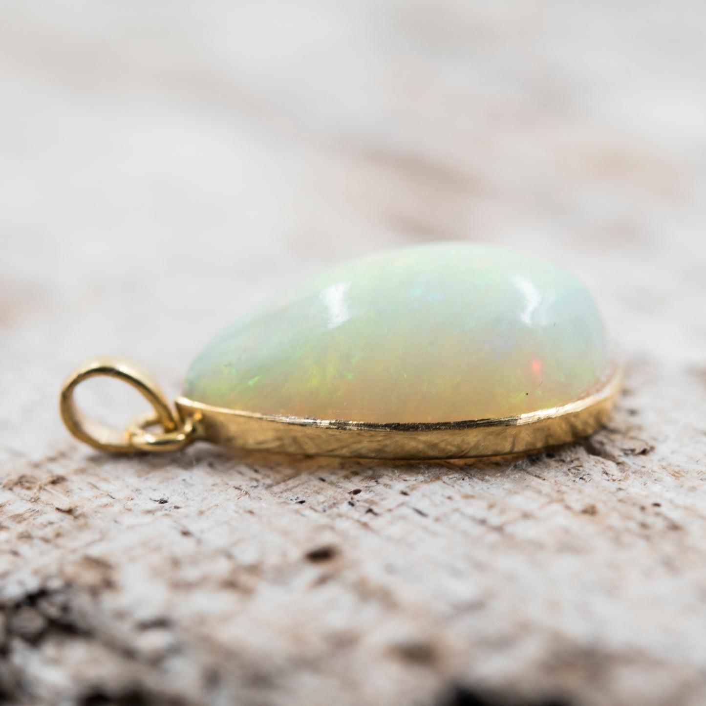 14 Karat Gold | Ethiopian Opal Teardrop Pendant