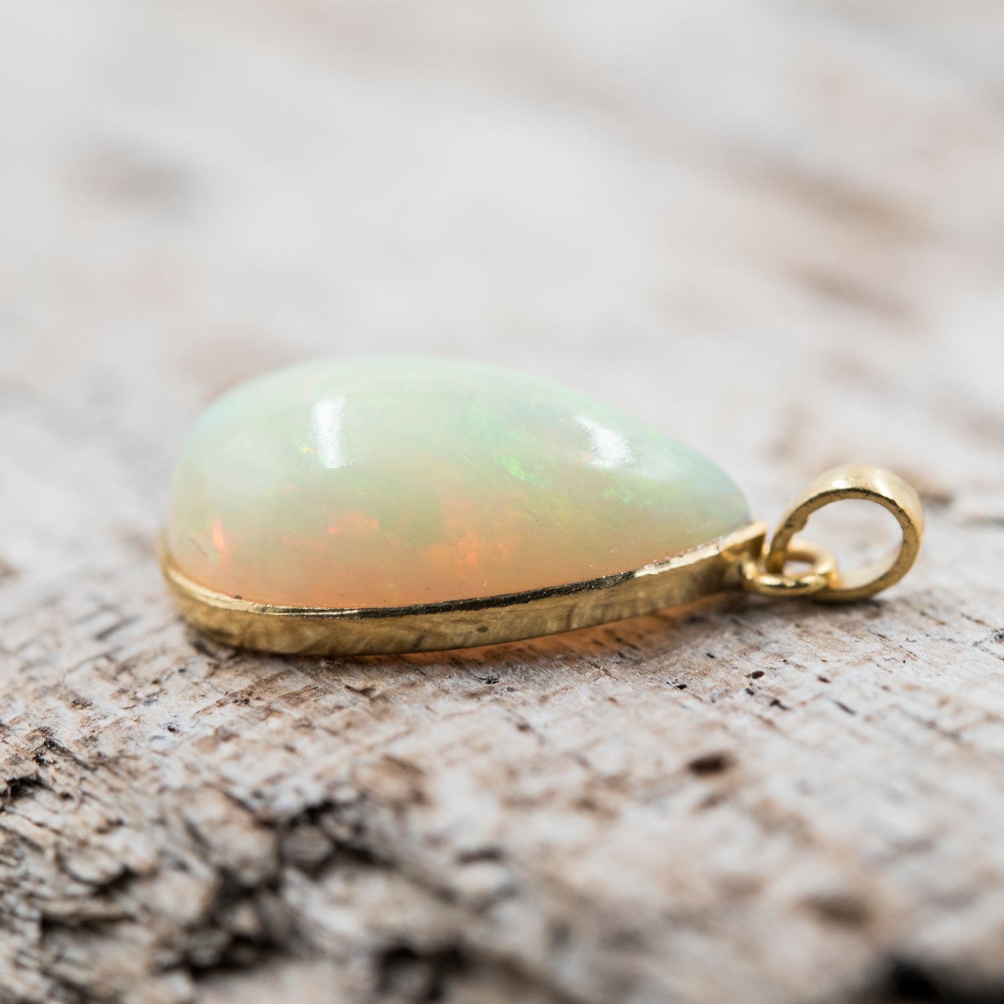 14 Karat Gold | Ethiopian Opal Teardrop Pendant