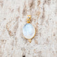 14 Karat Gold | Rainbow Moonstone & Diamond Pendants