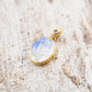 14 Karat Gold | Rainbow Moonstone & Diamond Pendants