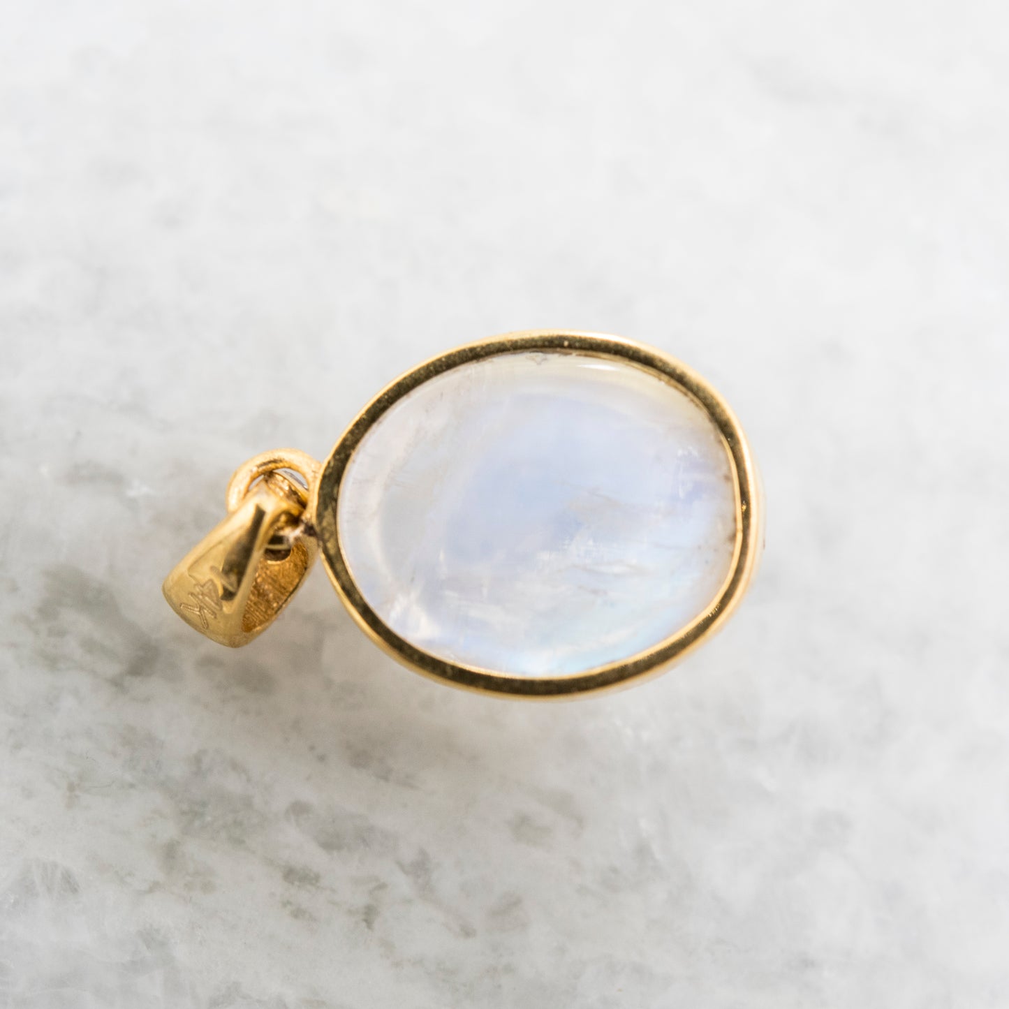 14 Karat Gold | Rainbow Moonstone & Diamond Pendants