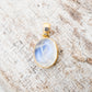 14 Karat Gold | Rainbow Moonstone & Diamond Pendants