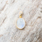 14 Karat Gold | Rainbow Moonstone & Diamond Pendants