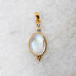14 Karat Gold | Rainbow Moonstone & Diamond Pendants