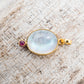 14 Karat Gold | Rainbow Moonstone & Ruby Pendants