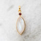 14 Karat Gold | Rainbow Moonstone & Ruby Pendants