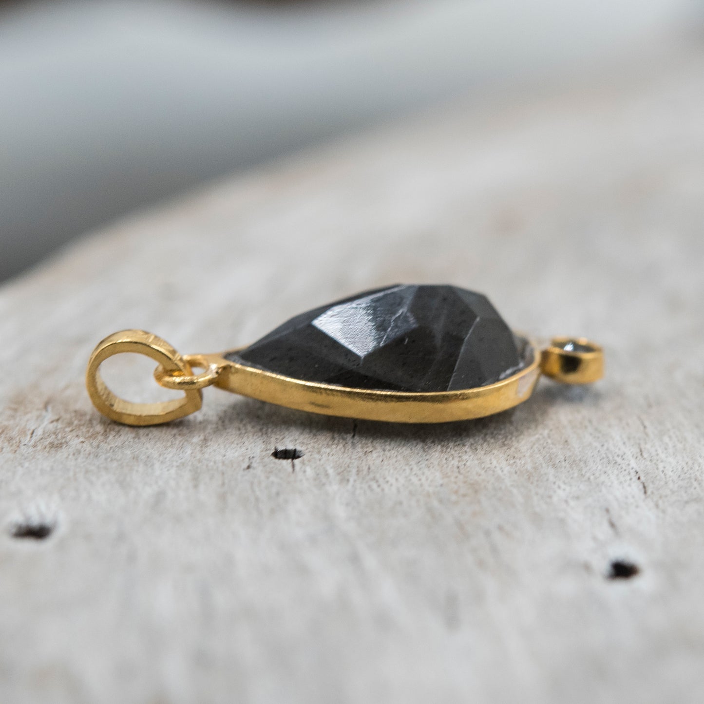 14 Karat Gold | Labradorite & Sapphire Pendant