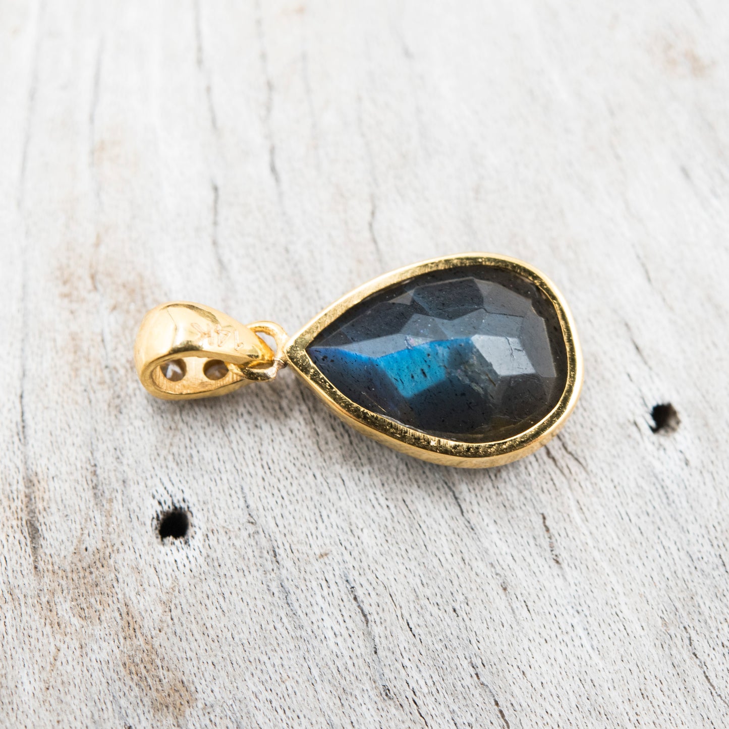 14 Karat Gold | Labradorite & Diamond Pendants