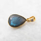 14 Karat Gold | Labradorite & Diamond Pendants
