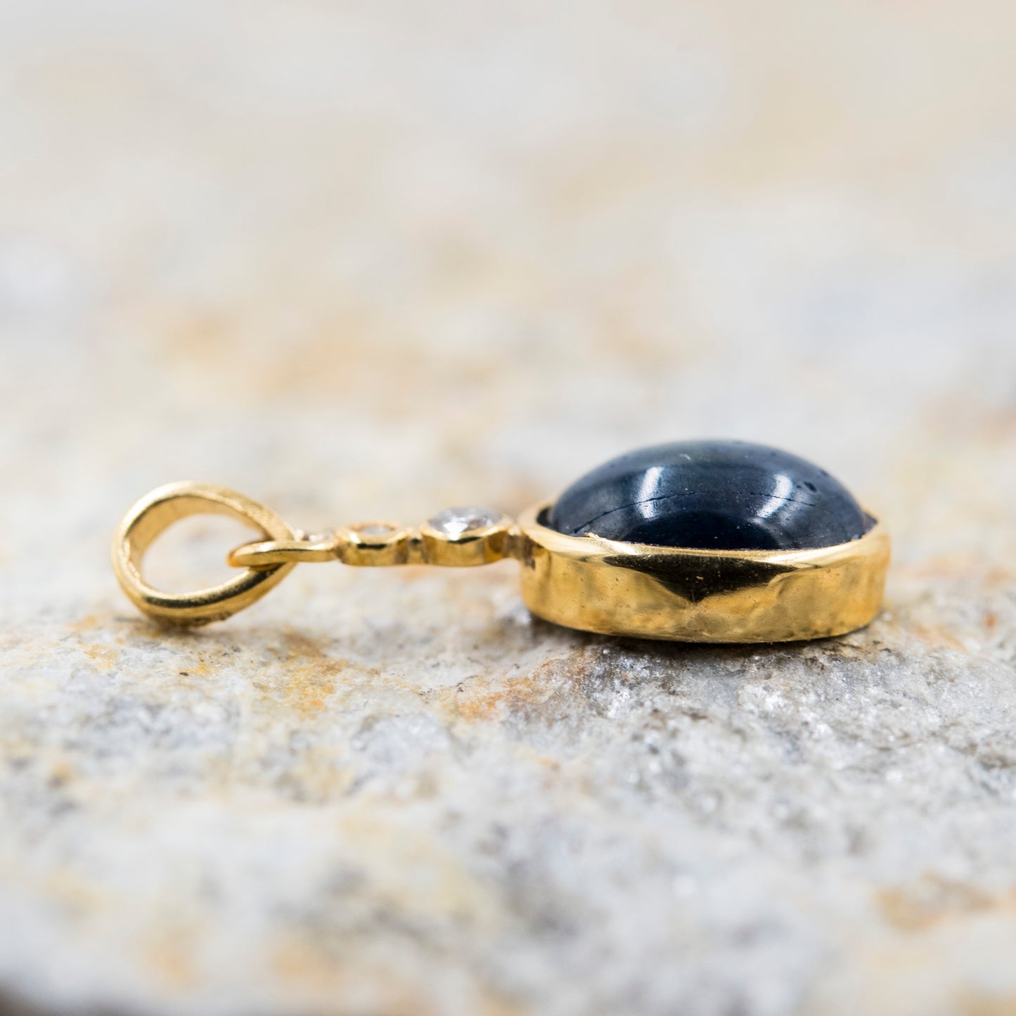 14 Karat Gold | Star Sapphire & Diamond Pendant