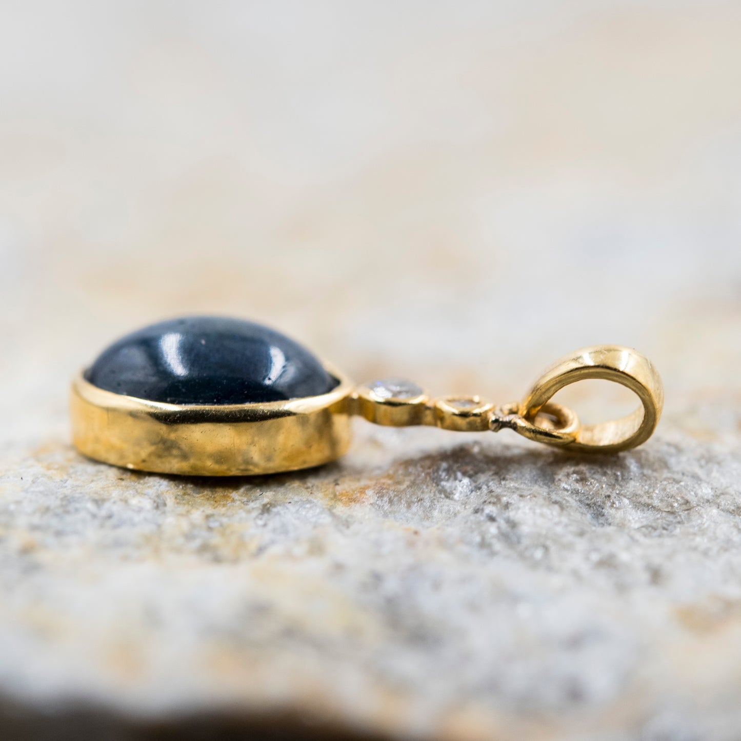 14 Karat Gold | Star Sapphire & Diamond Pendant