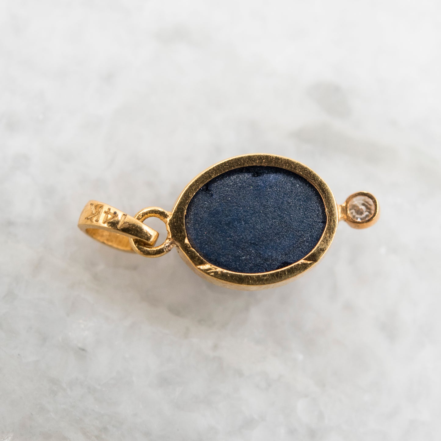 14 Karat Gold | Star Sapphire & Diamond Pendant