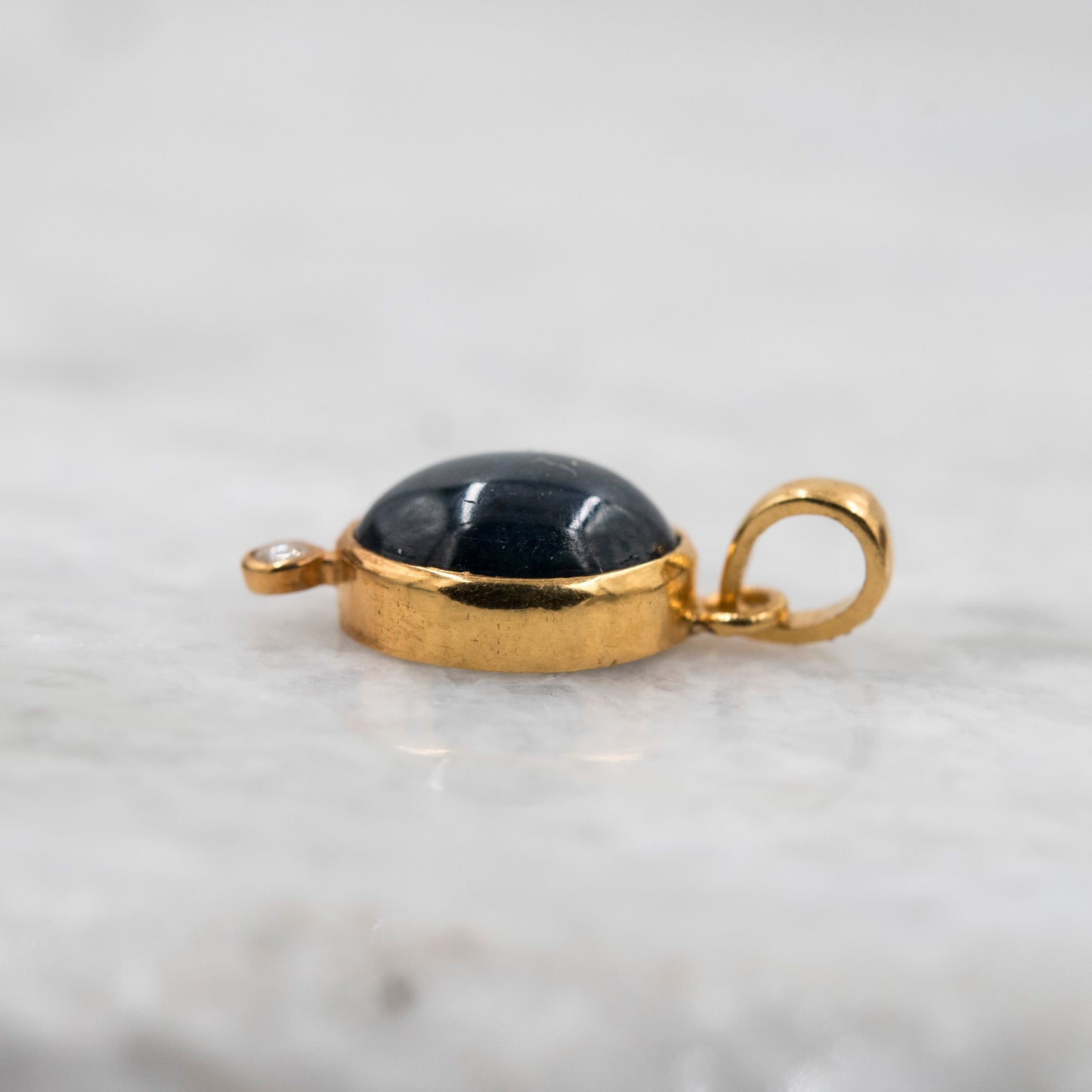 14 Karat Gold | Star Sapphire & Diamond Pendant