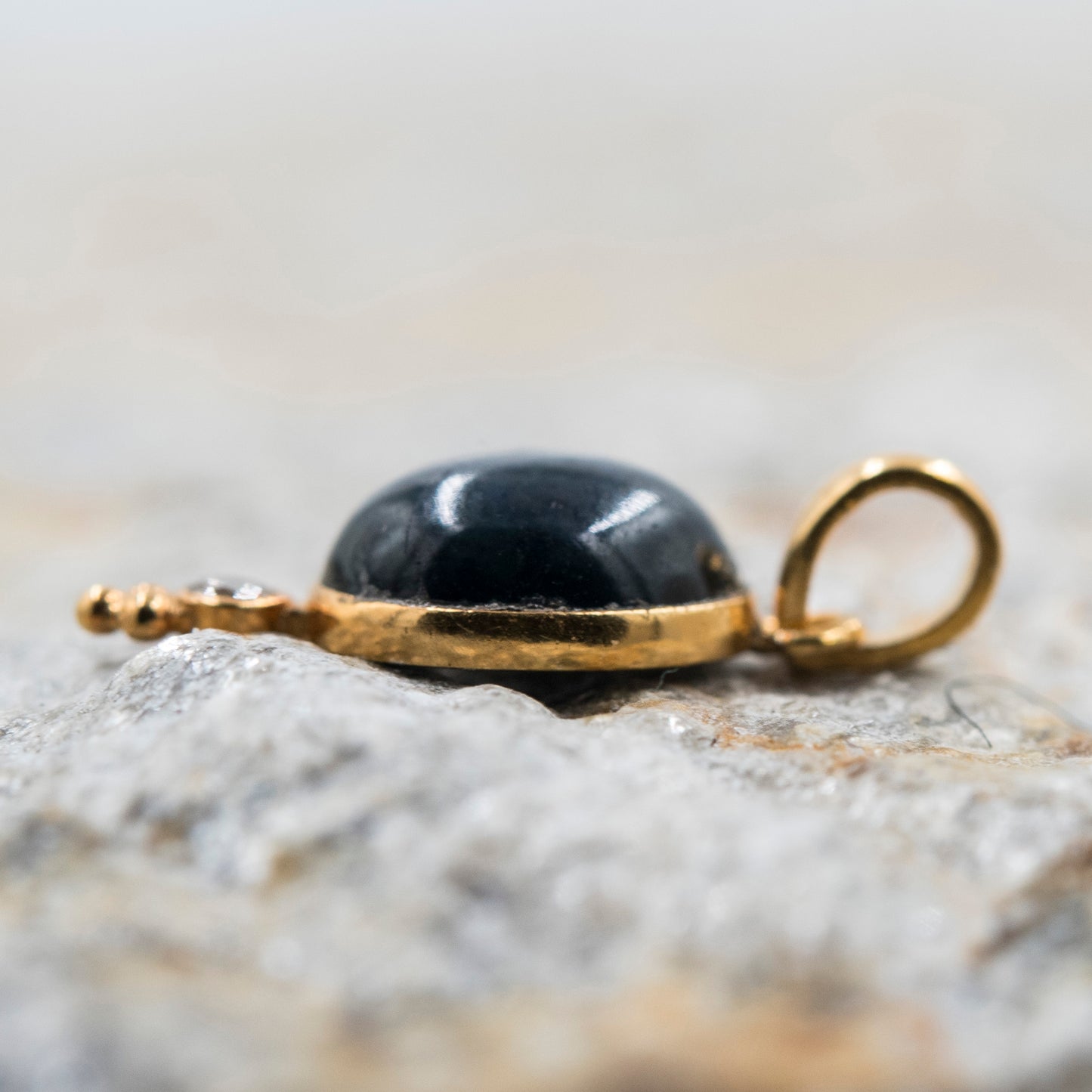 14 Karat Gold | Star Sapphire & Diamond Pendant