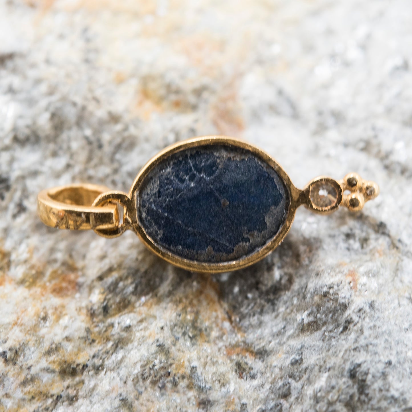 14 Karat Gold | Star Sapphire & Diamond Pendant