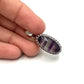 Sterling Silver Beaded Fluorite Oval Pendants