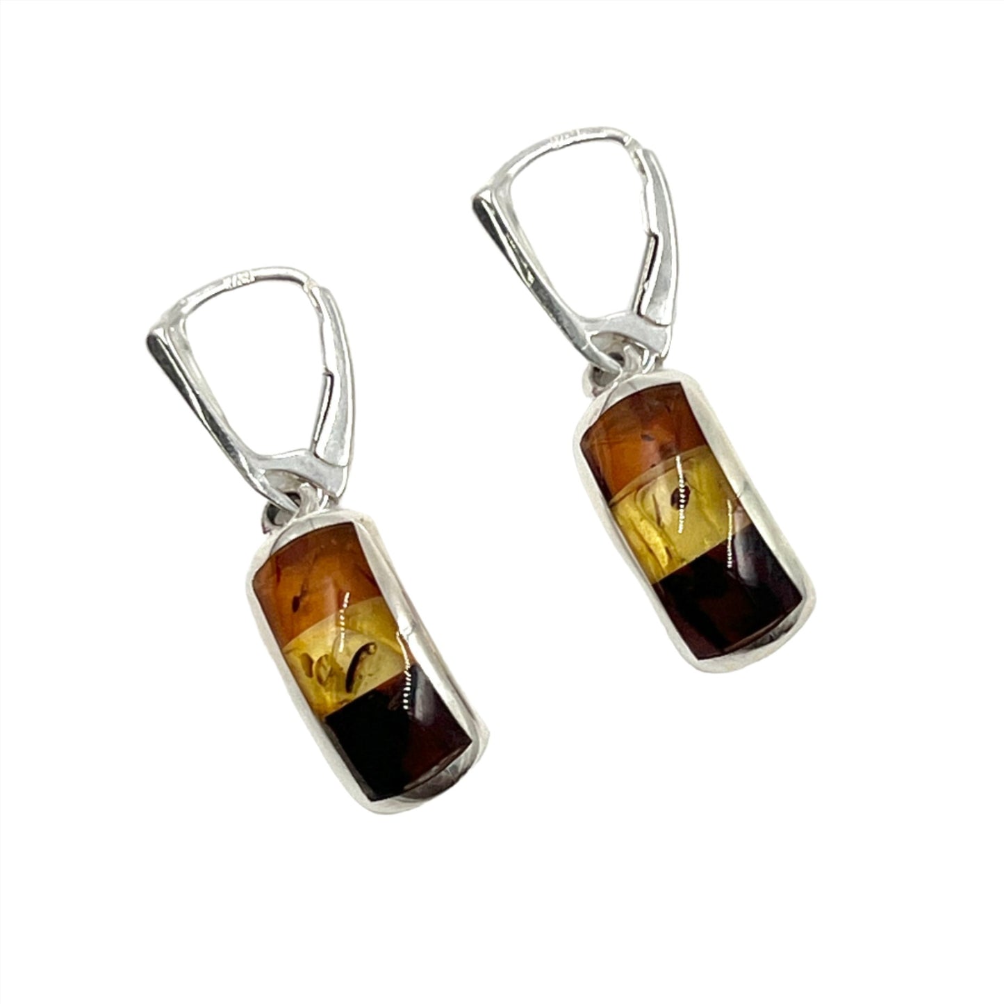 Multi Amber Rectangle Earrings