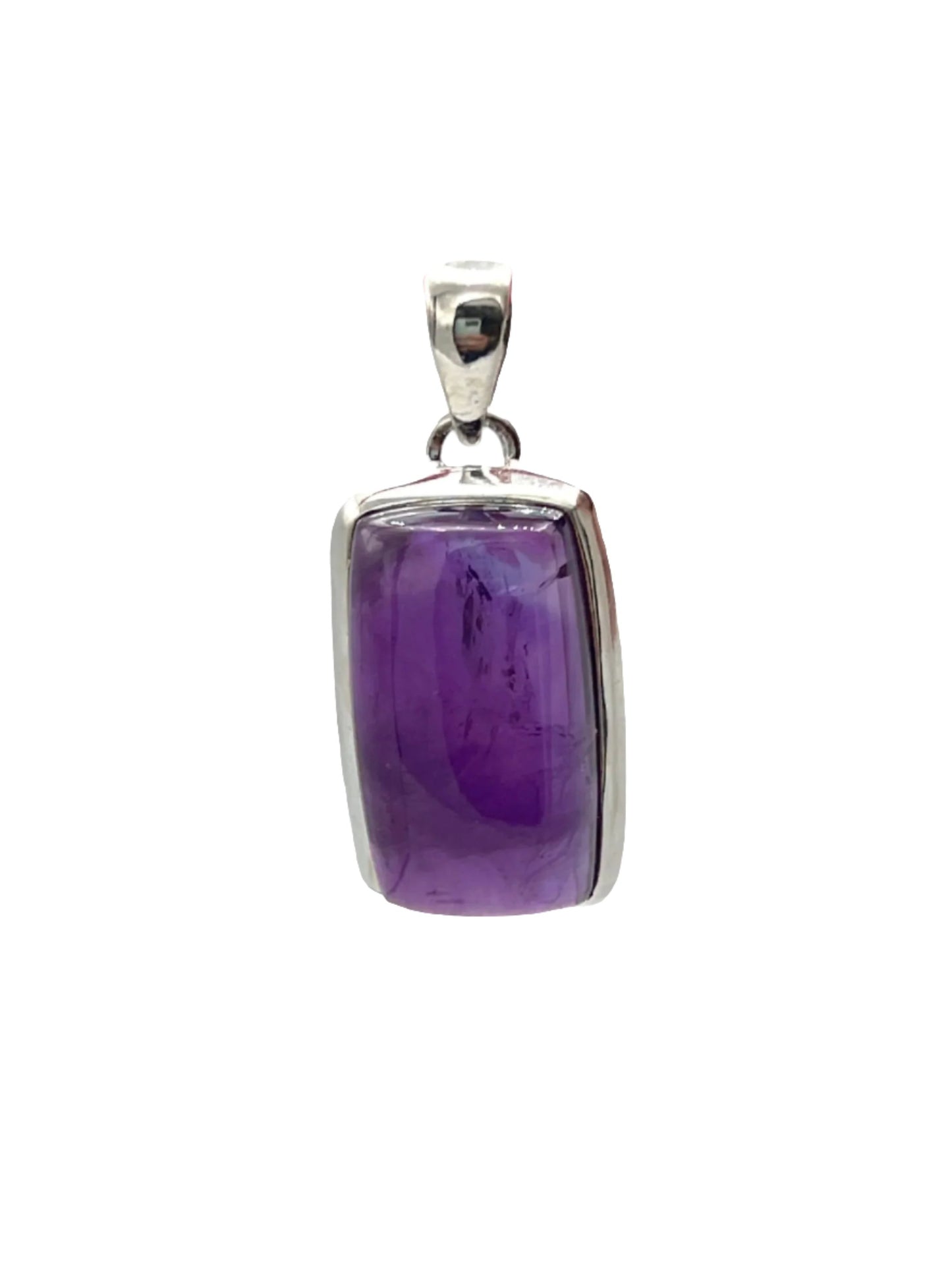 Sterling Silver Rectangle Amethyst Pendants