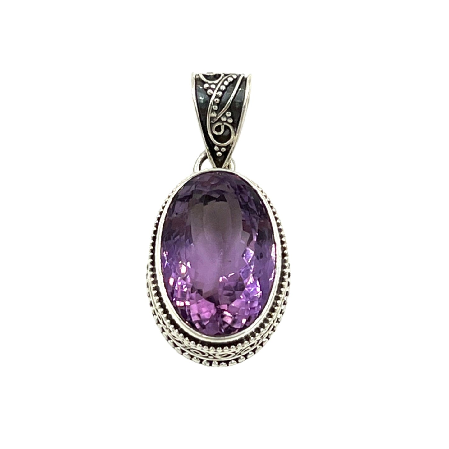 Sterling Silver Filigree Amethyst Pendants