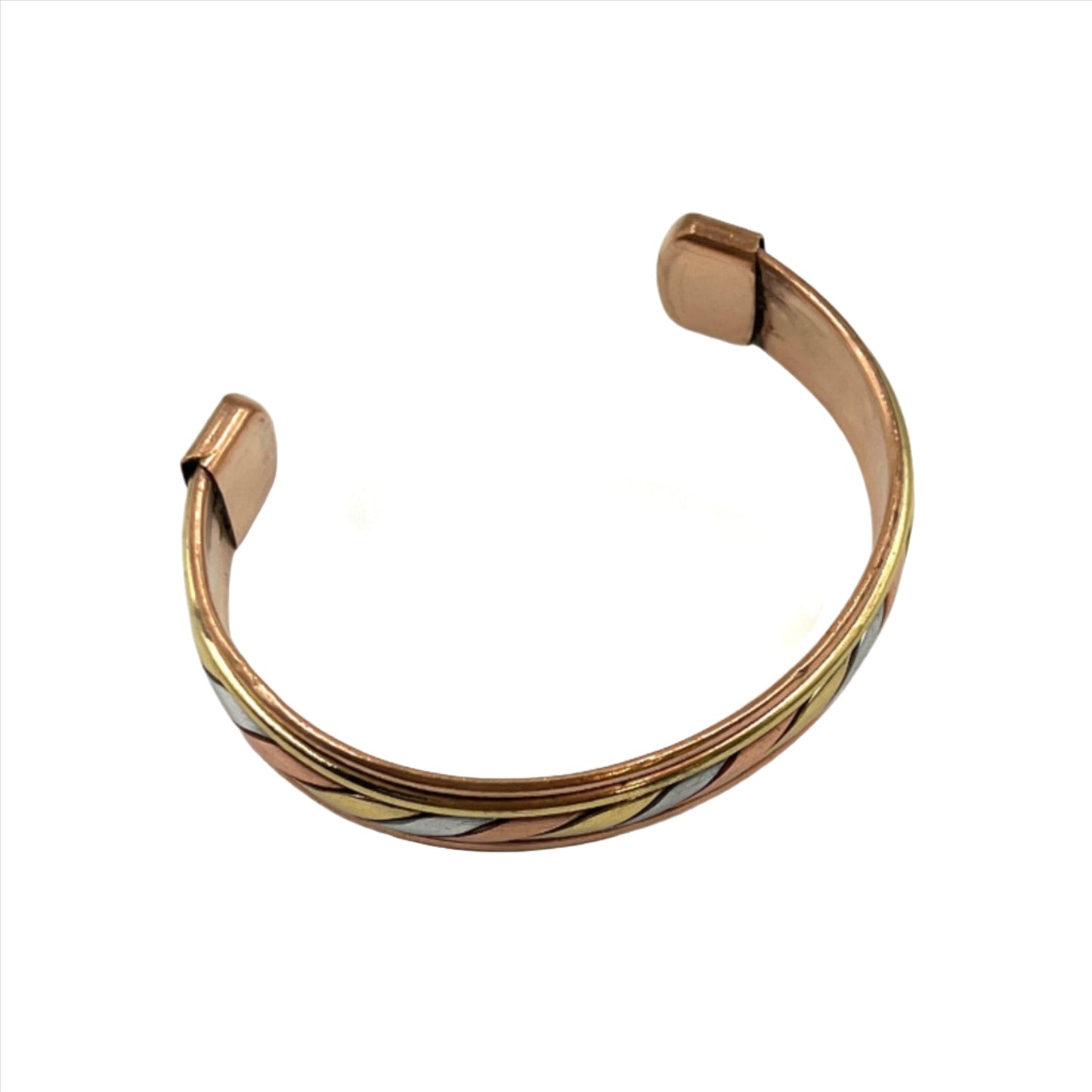 Wide Multi Metal Rope Copper Bracelet