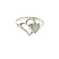 Sterling Silver Shell Double Heart Rings