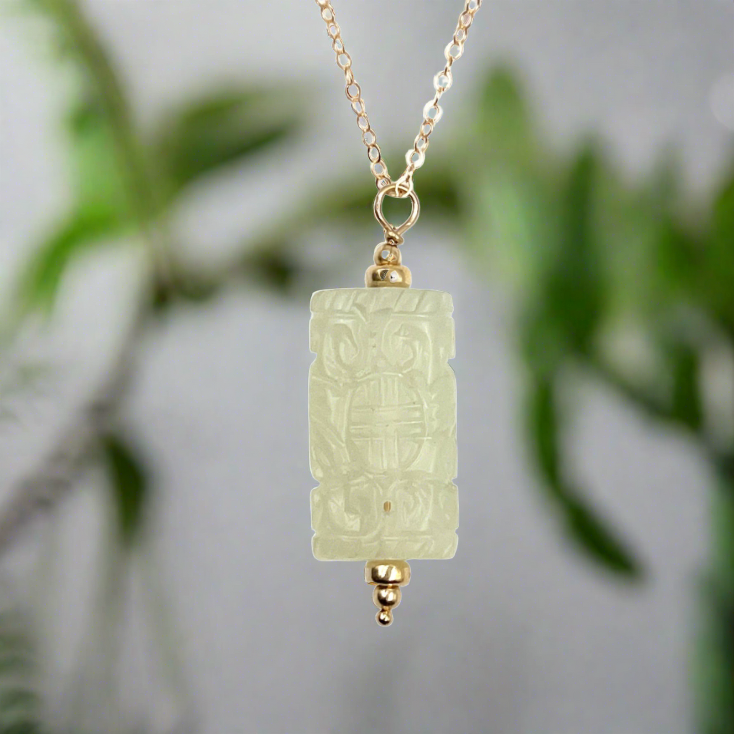 Jade Longevity Gold Filled Necklace