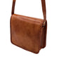 Camel Leather Cross Body Saddle Bag