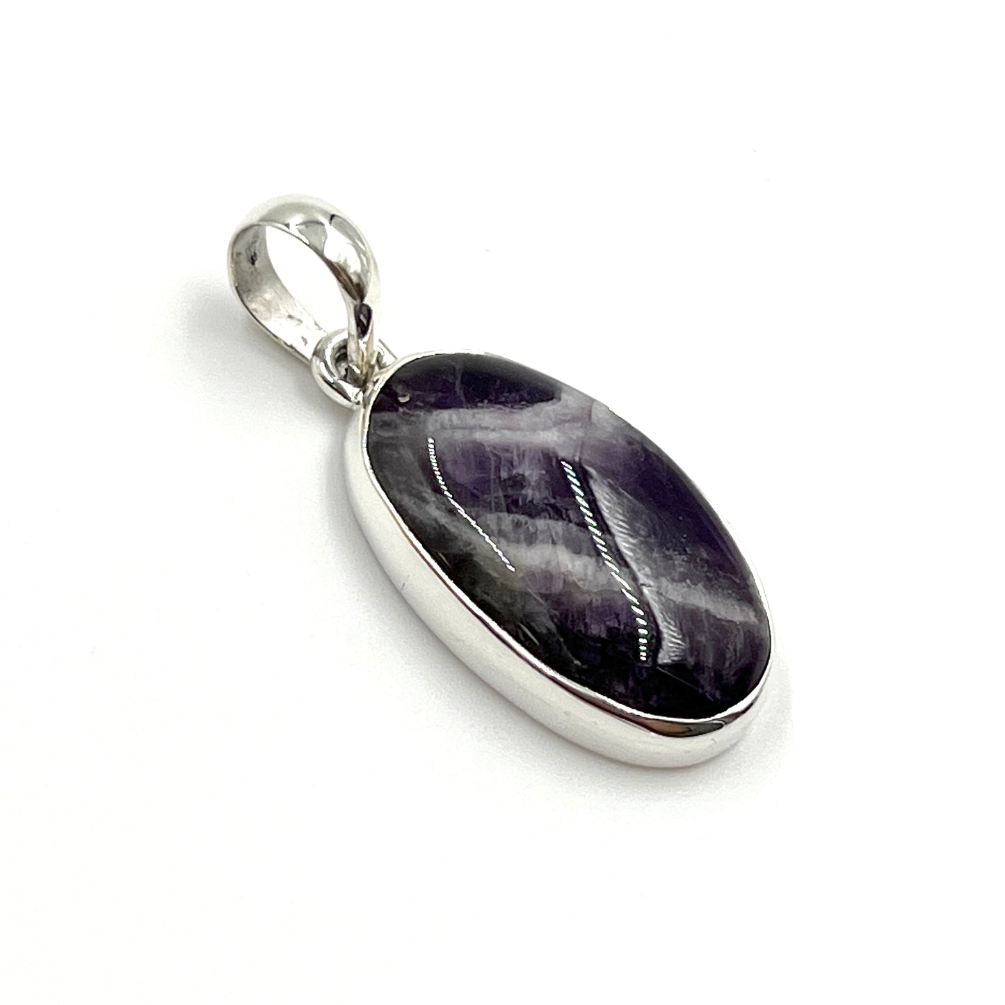 Chevron Amethyst Oval Pendants