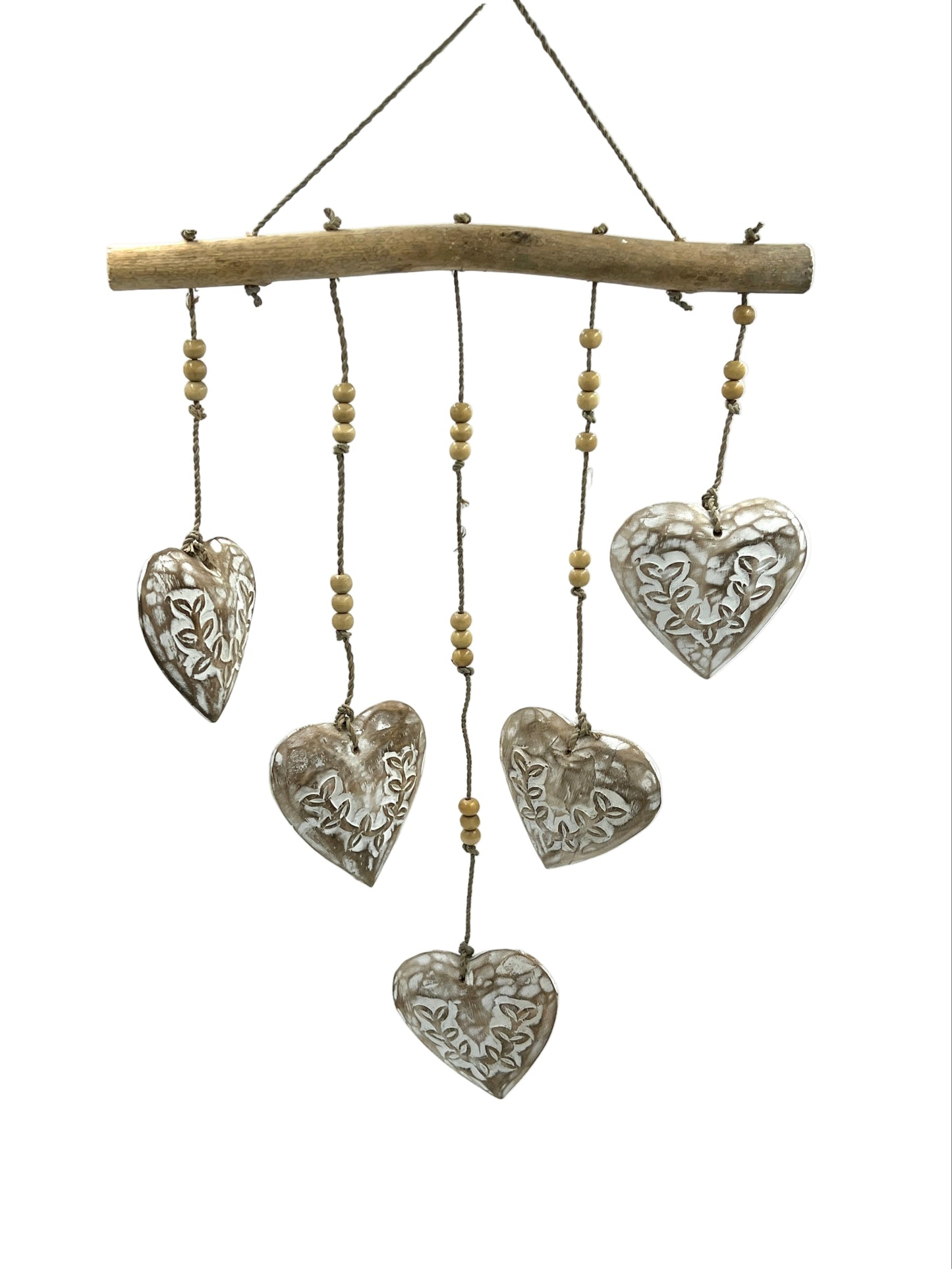Wood Heart Mobiles