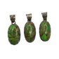 Sterling Silver Filigree Green Turquoise Pendants