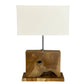 Teak Rectangle Table Lamp