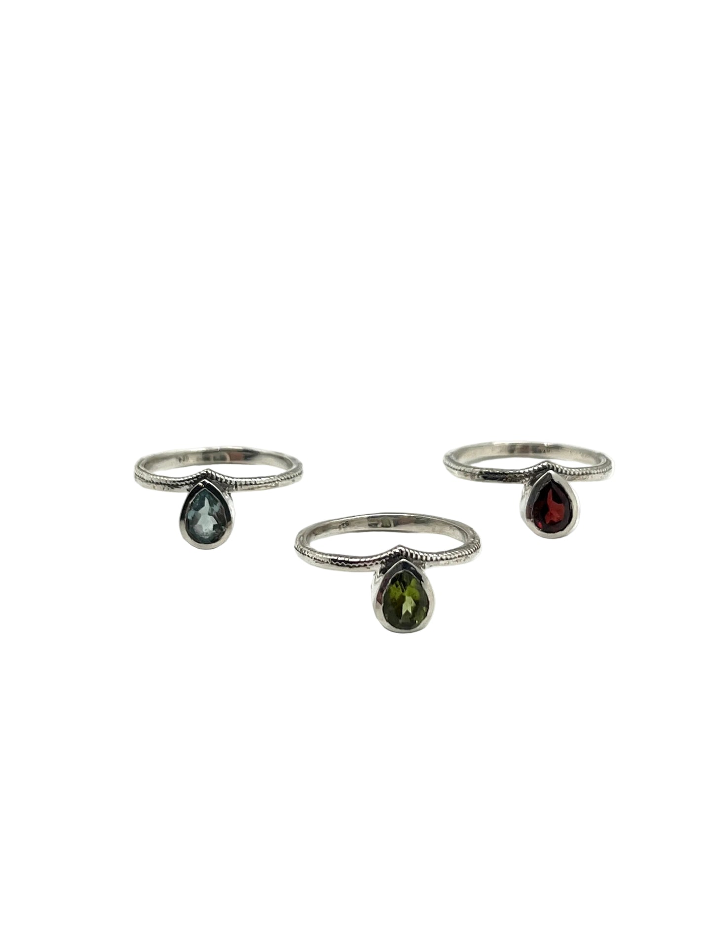 Teardrop Gemstone Rings